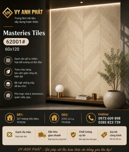  60*120 62001 Gạch ốp lát vân gổ xương cá TQ (2 viên/th/1.44m) 