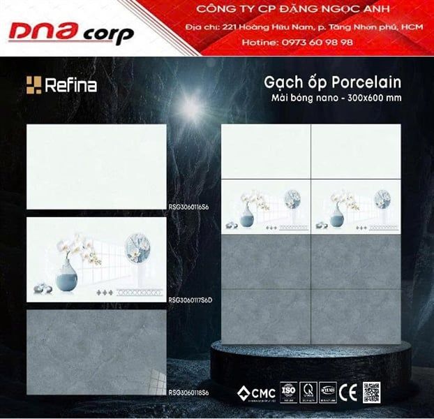 30*60 RSG3060118S6 Gạch ốp lát đá bóng thân Đậm (1.44m/8v/th) 