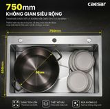  Chậu rửa chén inox 1 hộc KSH01H075SX KT: 750 × 460 × 220 mm( giá đã giảm) 
