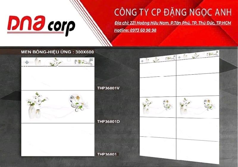  30*60 THP36801V pak Gạch men bóng Viên viền Loại 1 th9v/1.62met 