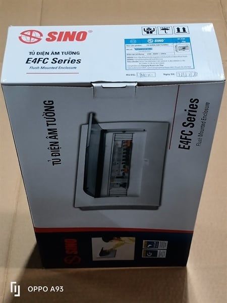  Sino tủ điện 14 / 18 át mặt nhựa bóng, đế sắt e4fc14/18s 