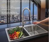  Chậu rửa chén inox 2 hộc mài vát cạnh - KSH02H082SX Kích thước: 820×450×220mm Bao gồm: bộ xả, rổ inox ( giá đã giảm) 