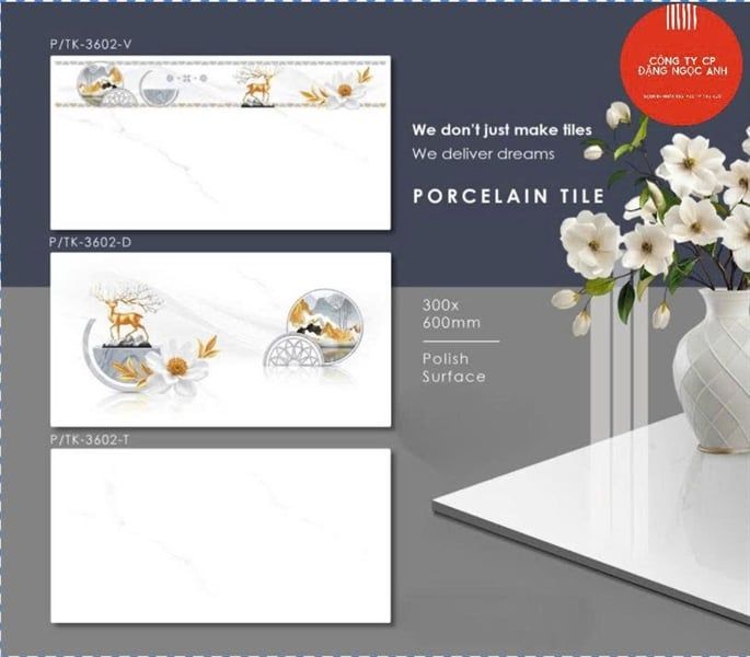  Gạch 30X60 TK3602V Gạch lát nền đá Bóng Viền Hà Thanh(10v/th/1.8m) 