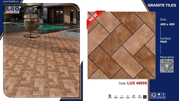  40*40 LUX46005 Gạch bông đá fico (6v/th/0.96m) 