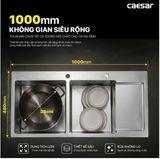  Chậu rửa chén inox 2 hộc 1 cánh KSH22H100SX KT: KT: 1000×480×220mm (giá đã giảm) 