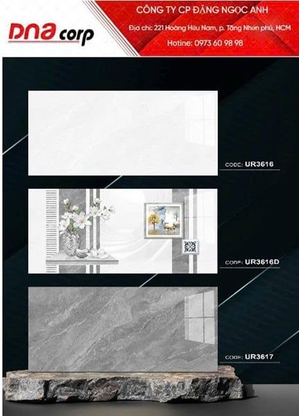 30*60 UR3617 Gạch ốp lát đá bóng Viên Đậm(1.44m/8v/th) 
