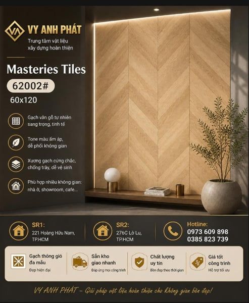  60*120 62002 Gạch ốp lát vân gổ xương cá TQ (2 viên/th/1.44m) 
