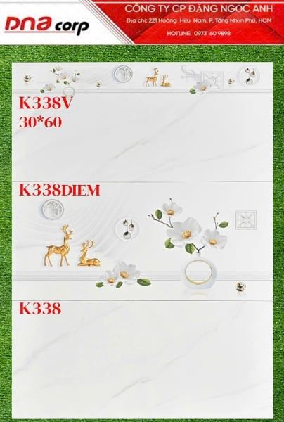  30*60 K338 Gạch ốp tường thân men bóng Nices (T=8V=1.44M) 