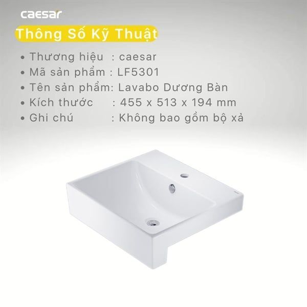  lavabo dương bàn LF5301(ĐÃ GIẢM) 