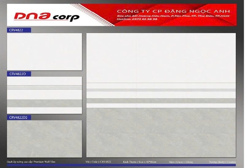  40*80 CRV4822D2 gạch ốp tường Đậm men Phương Nam (5v/th/1,6m) 