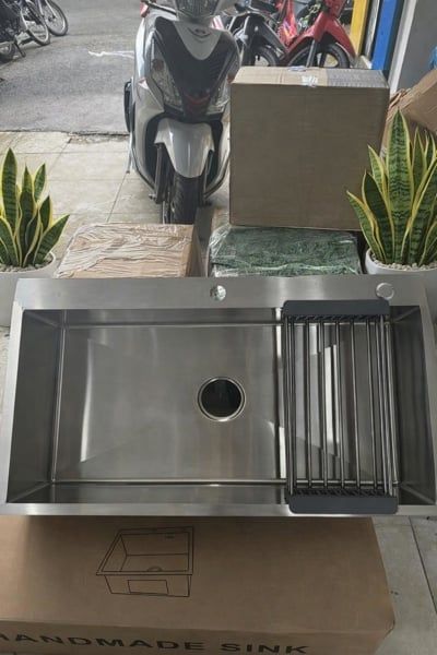  Chậu chén 1hộc A24 HT9050 inox 304(đã giảm) 