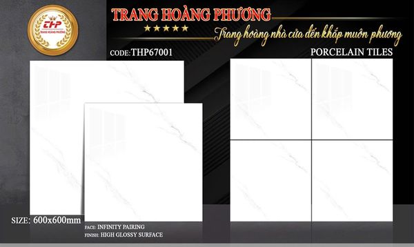  60X60 THP67001 Gạch Đá Bóng Kiếng th/5v/1.8m 