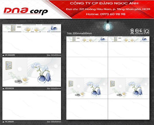  30*60 VC39039 Gạch ốp tường men Viên thân (1.44m/8v/th) 
