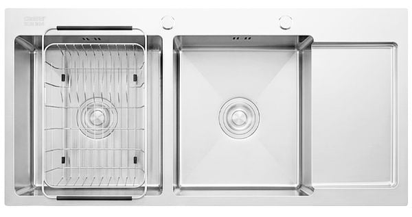  Chậu rửa chén inox 2 hộc 1 cánh KSH22H100SX KT: KT: 1000×480×220mm (giá đã giảm) 