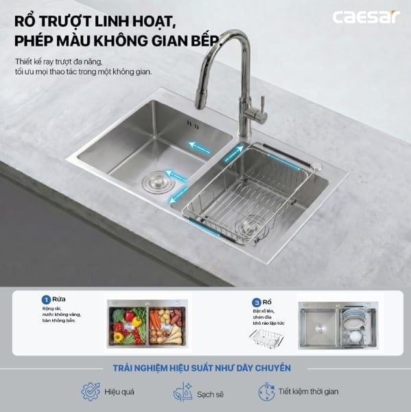  Chậu rửa chén inox 2 hộc mài vát cạnh SH02H082SX KT: 820 × 450 × 220 mm ( giá đã giảm) 