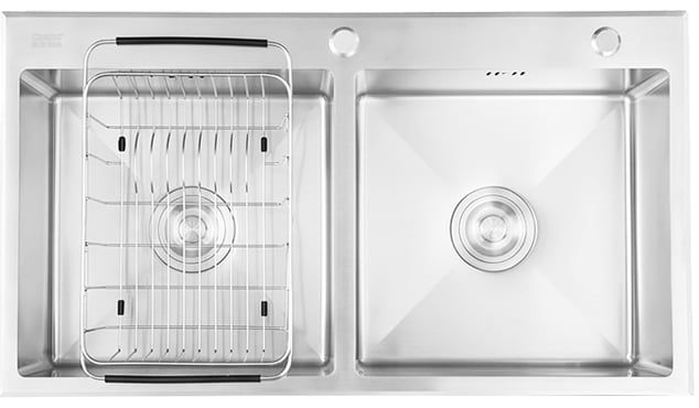  Chậu rửa chén inox 2 hộc mài vát cạnh KSH02H082SE KT: 820 × 450 × 220 mm ( giá đã giảm) 