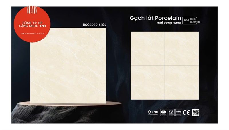  80*80 RSG808164S4 gach lát nền đá bóng kính CMC (3 viên/thùng/1,92m) 