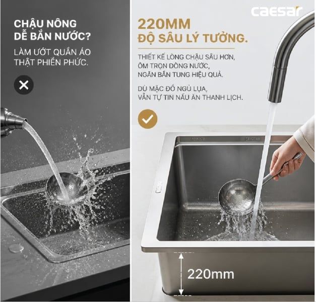  Chậu rửa chén inox 2 hộc 1 cánh KSH22H100SX KT: KT: 1000×480×220mm (giá đã giảm) 