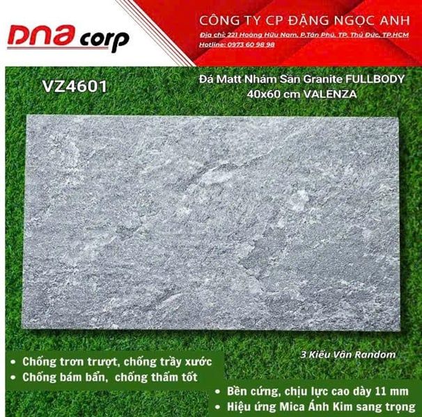  40*60 VZ4601 gạch lát sân đa nhám VALENZA ( 6viên/th/1.44m2) 