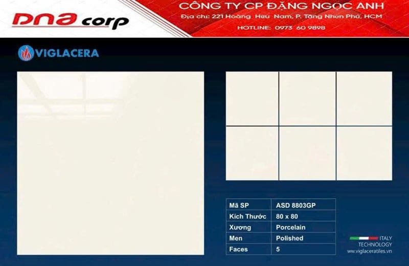  80*80 ASD 8803GP gạch lát nền đá bóng kính (3v/th/1,92m) 