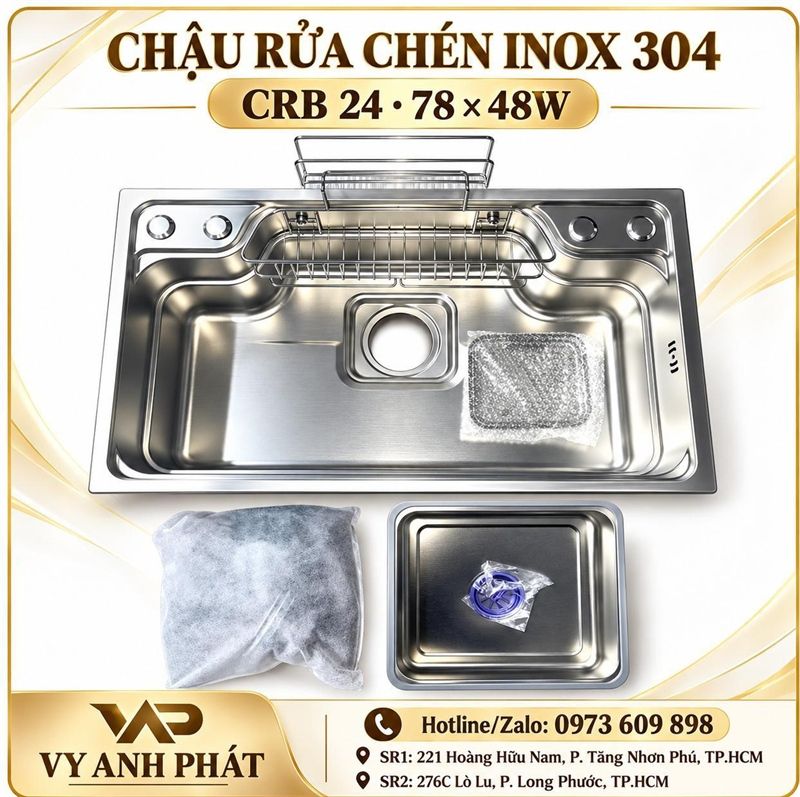  chậu chén kasuka 78*48whộc cong lớn 304( hố vuông) giá đã giảm 