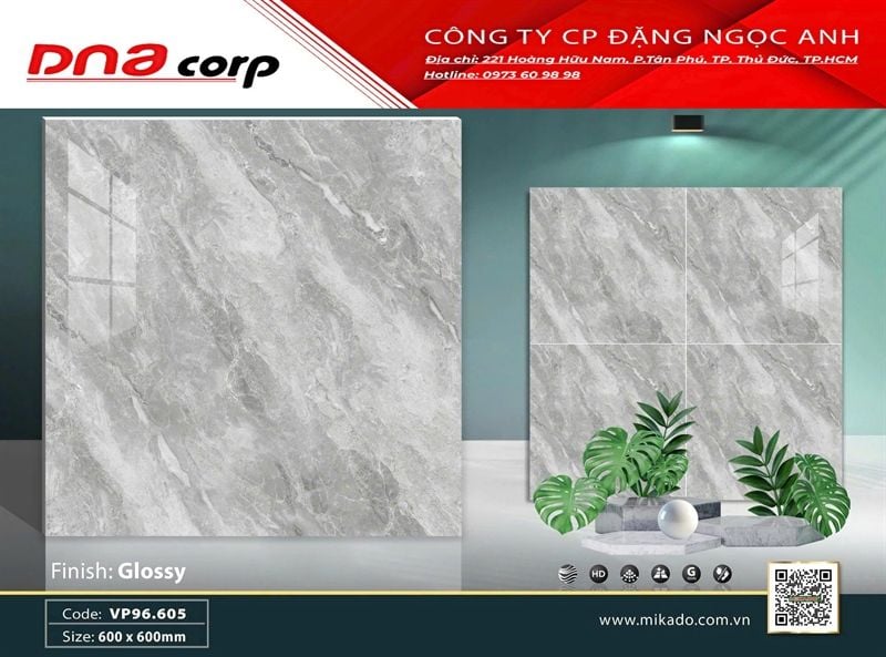  60x60 VP96.605 Gạch Đá Granite - Porcelain Thùng 4v/1.44m 