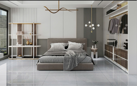  100*100 SNT10015 Gạch lát nền khổ lớn (2v/th) màu xám vân 