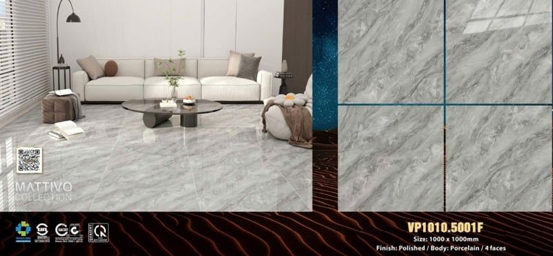  100*100 VP1010.5001F Gạch lát nền đá bóng kính khổ lớn (2v/th/2m) 