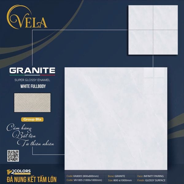  100*100 VA1005 Gạch lát nền đá bóng kính khổ lớn 