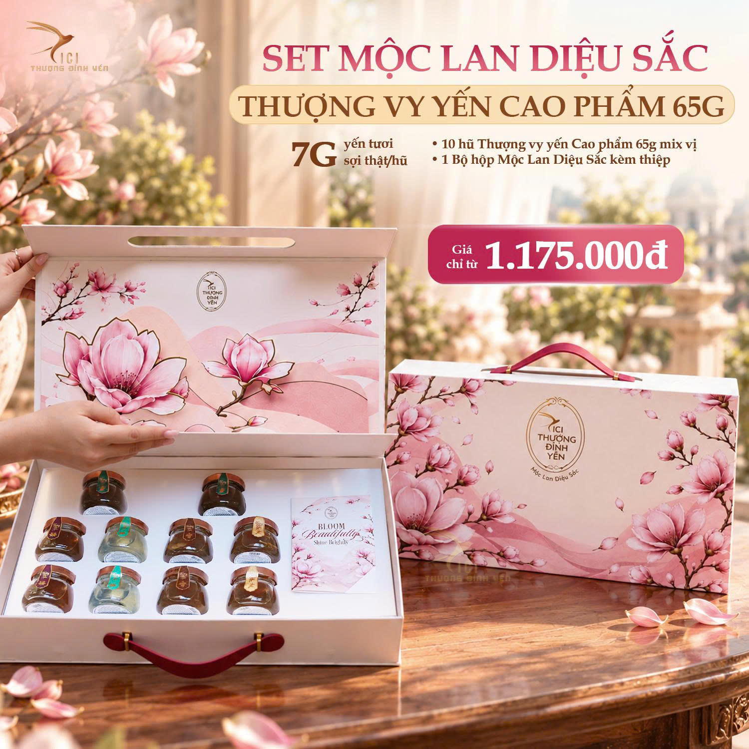  MỘC LAN DIỆU SẮC – SET QUÀ YẾN CAO CẤP 20/10 DÀNH TẶNG NGƯỜI PHỤ NỮ BẠN TRÂN QUÝ 