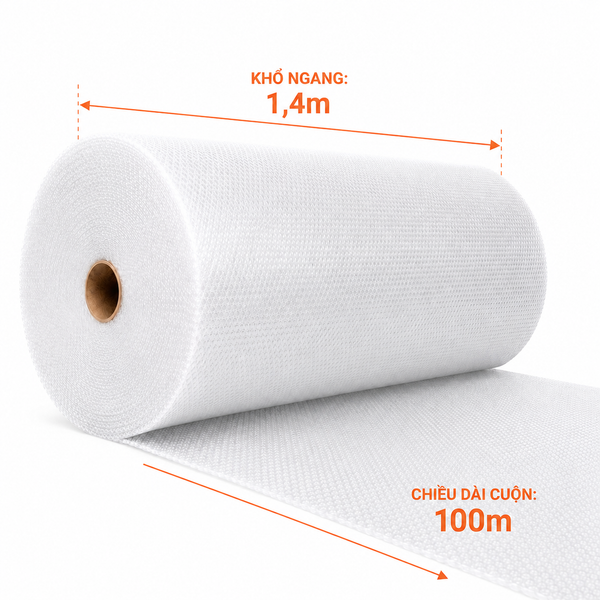 Xốp hơi 1.4m x 100m - Cuộn chống sốc gói hàng 