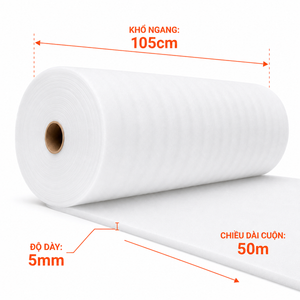  Màng PE FOAM 5mm X 105cm x 50m 