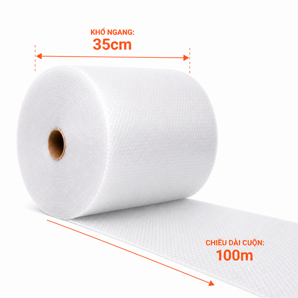  Xốp hơi 35cm x 100m - Cuộn chống sốc gói hàng 