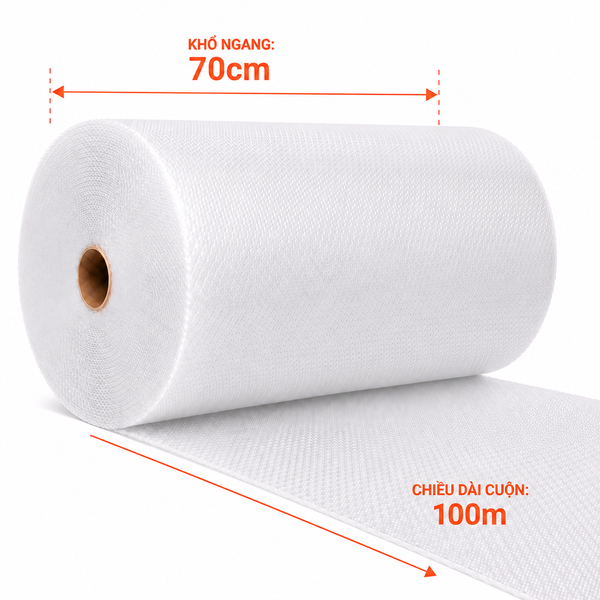  Xốp hơi 70cm x 100m - Cuộn chống sốc gói hàng 