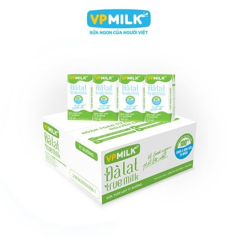 Sữa Tươi UHT ít đường VPMilk Đà Lạt True Milk - hộp 110ml (Thùng 24 hộp)