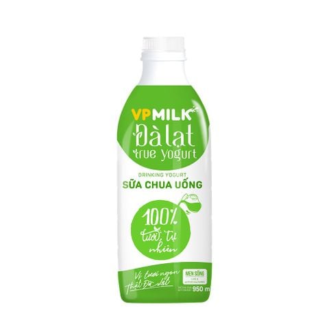Sữa chua uống VPMilk Đà Lạt True Yogurt dinh dưỡng cao 200ml/450ml/950ml - CHỈ GIAO HÀNG TẠI HCM và NỘI THÀNH HÀ NỘI