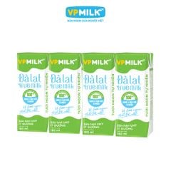 [Date 07/26] Sữa Tươi Nguyên Chất UHT Đà Lạt True Milk ÍT ĐƯỜNG 110ml/180ml - Mua 1 thùng tặng 3 lốc