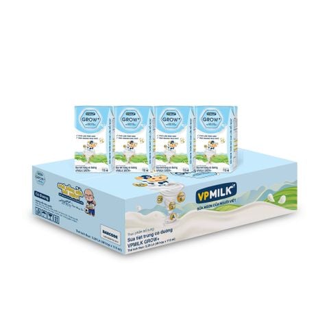 Thùng 48 hộp sữa Tiệt Trùng VPMilk Grow+ Có Đường (110ml/180ml)