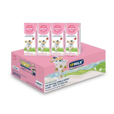 Thùng 48 hộp sữa Tiệt Trùng VPMilk Grow+ Vị Dâu (110ml/180ml)
