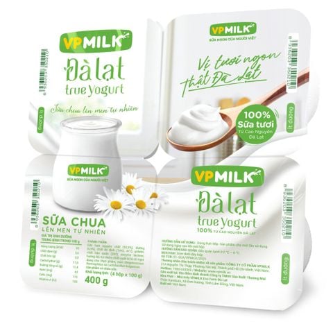 Sữa chua ăn VPMilk Đà Lạt True Yogurt ít đường - CHỈ GIAO HÀNG TẠI HCM và NỘI THÀNH HÀ NỘI