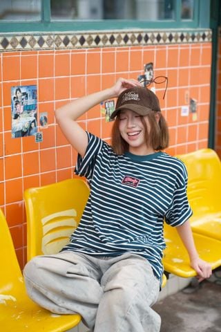  BIRDY STRIPE TEE/ green 