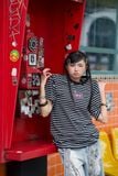  BIRDY STRIPE TEE/black 