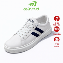 Giày thể thao da 124367 màu trắng sọc đen