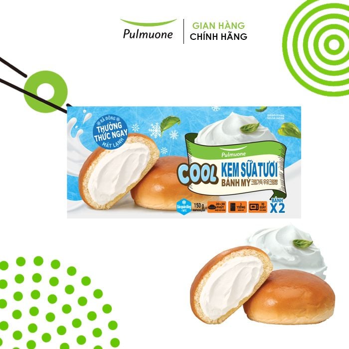  Bánh mỳ kem sữa tươi Pulmuone 150g hộp 2 bánh 