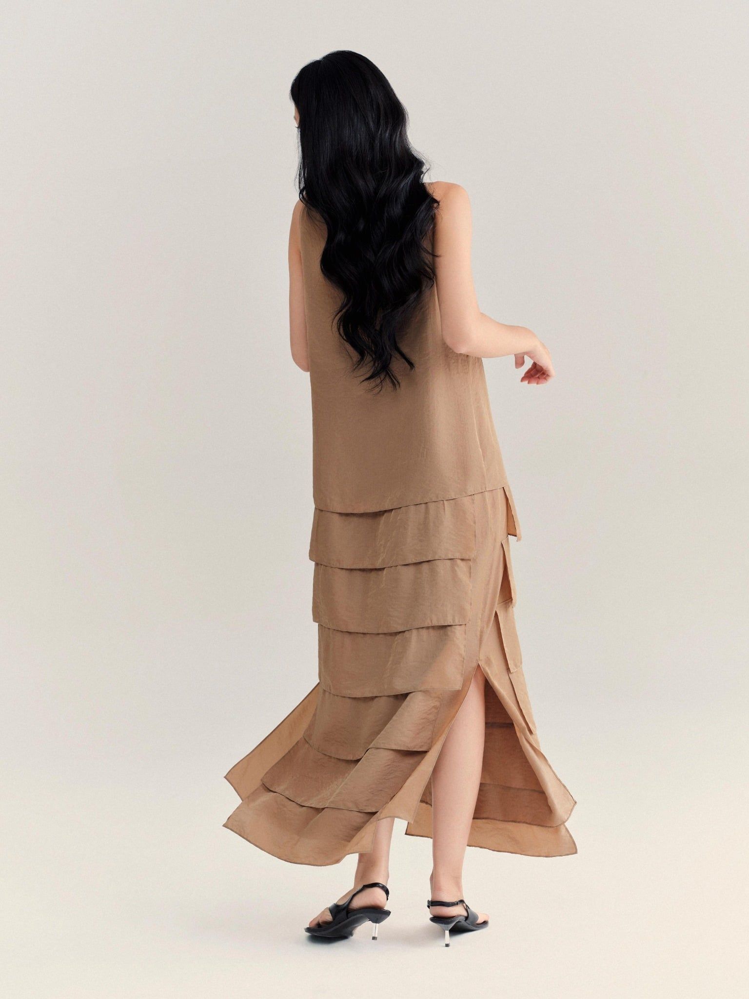  Đầm lụa tùng bậc thang | Mauve Terraced dress 