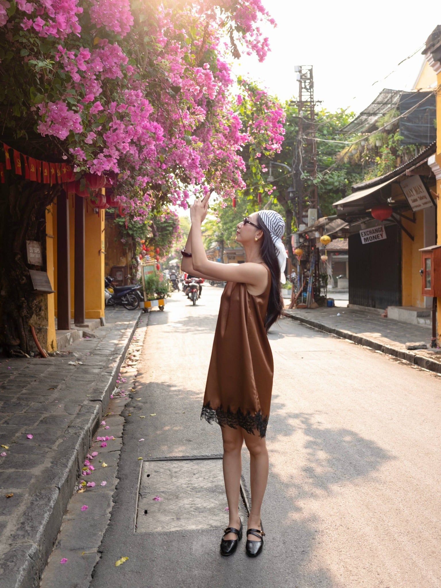 Đầm lụa phối ren | Mauve Satin Lace dress 