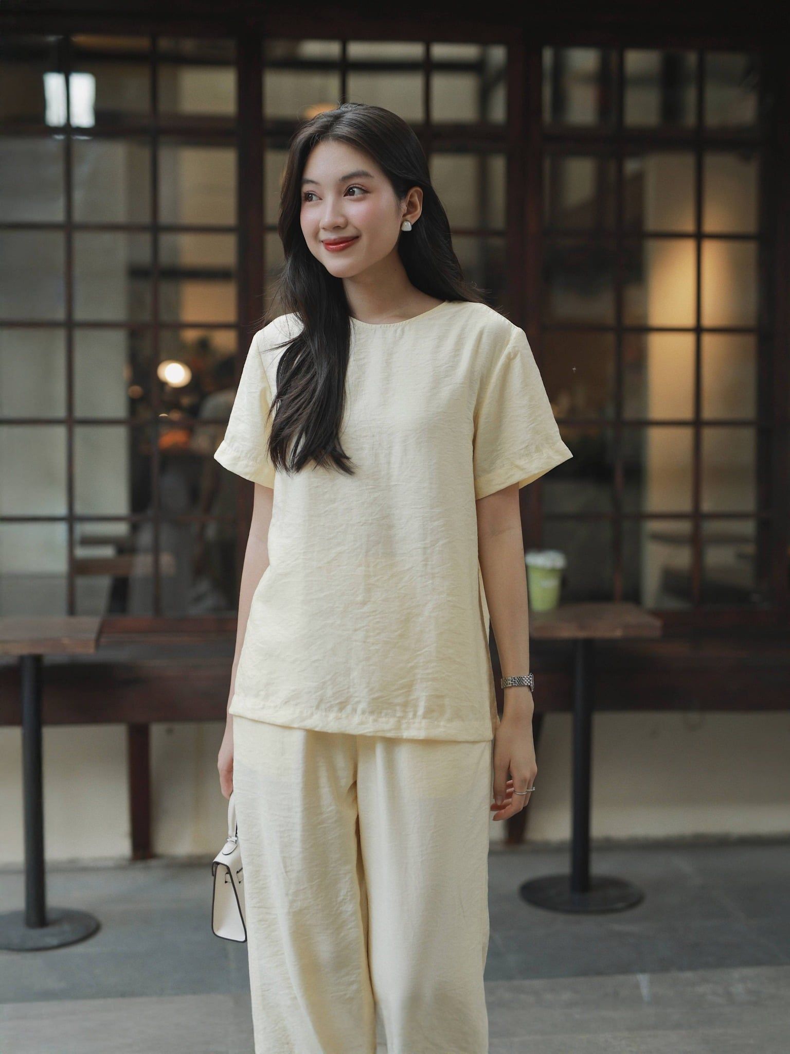  Quần suông ống loe | Mauve Comfy pants (lưng thun ngang rốn) 