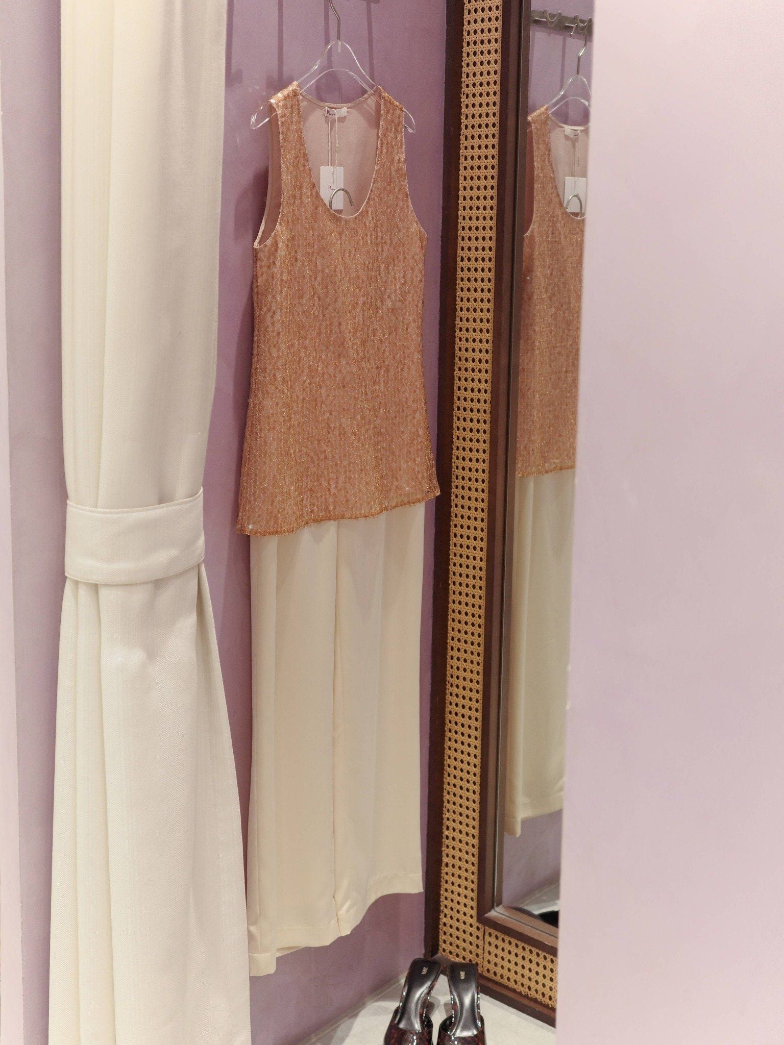  Áo cọc tay kim sa | Mauve Sequin top 