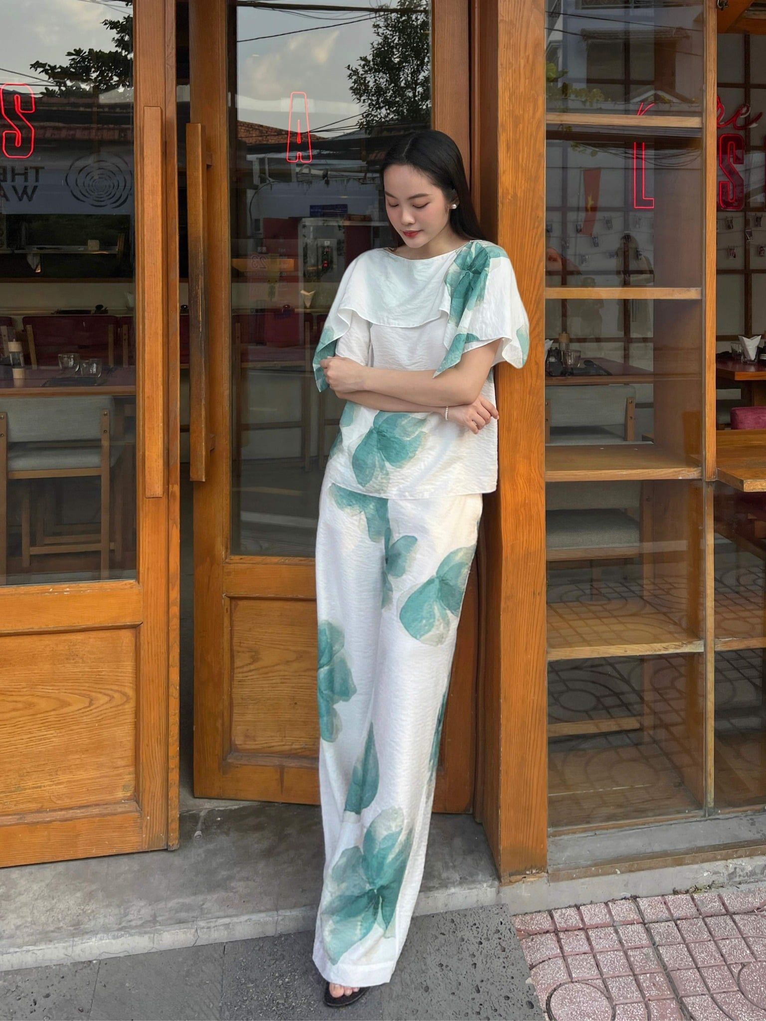  Quần ống suông hoa | Mauve Country pants [tiết kiệm thêm 220,000 khi mua combo áo & quần] 