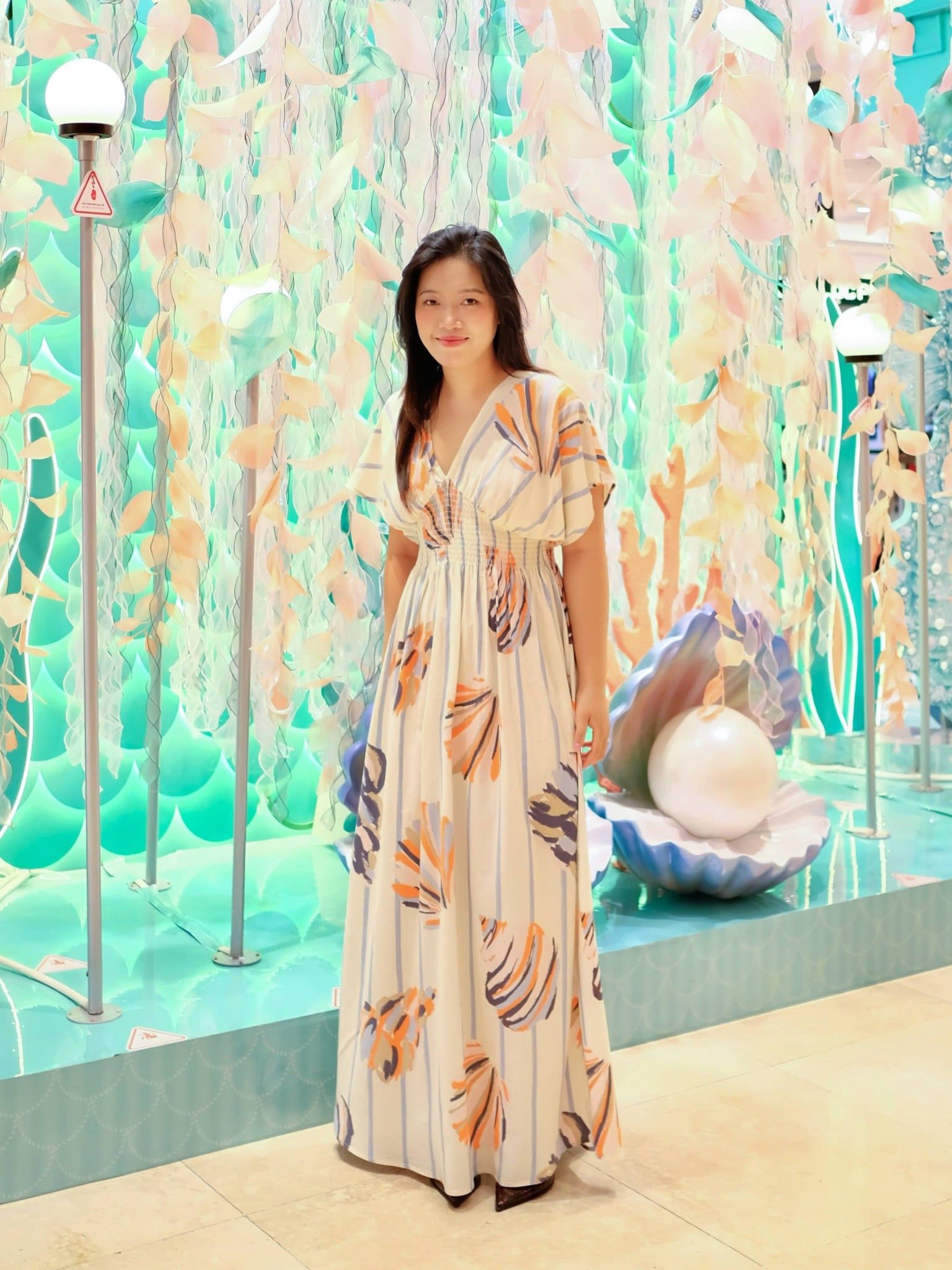  Đầm maxi hoạ tiết | Mauve Flowy maxi dress 